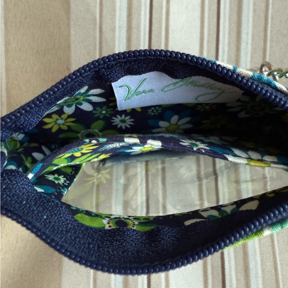 Vera Bradley Navy and Green Floral Coin Pouch - Picture 3 of 5